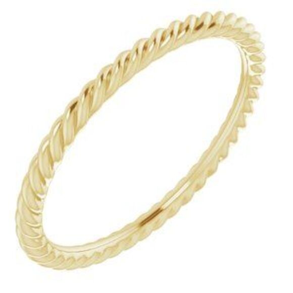 Kazi Luxury 10K Yellow 1.3 mm Skinny Rope Band Size 6